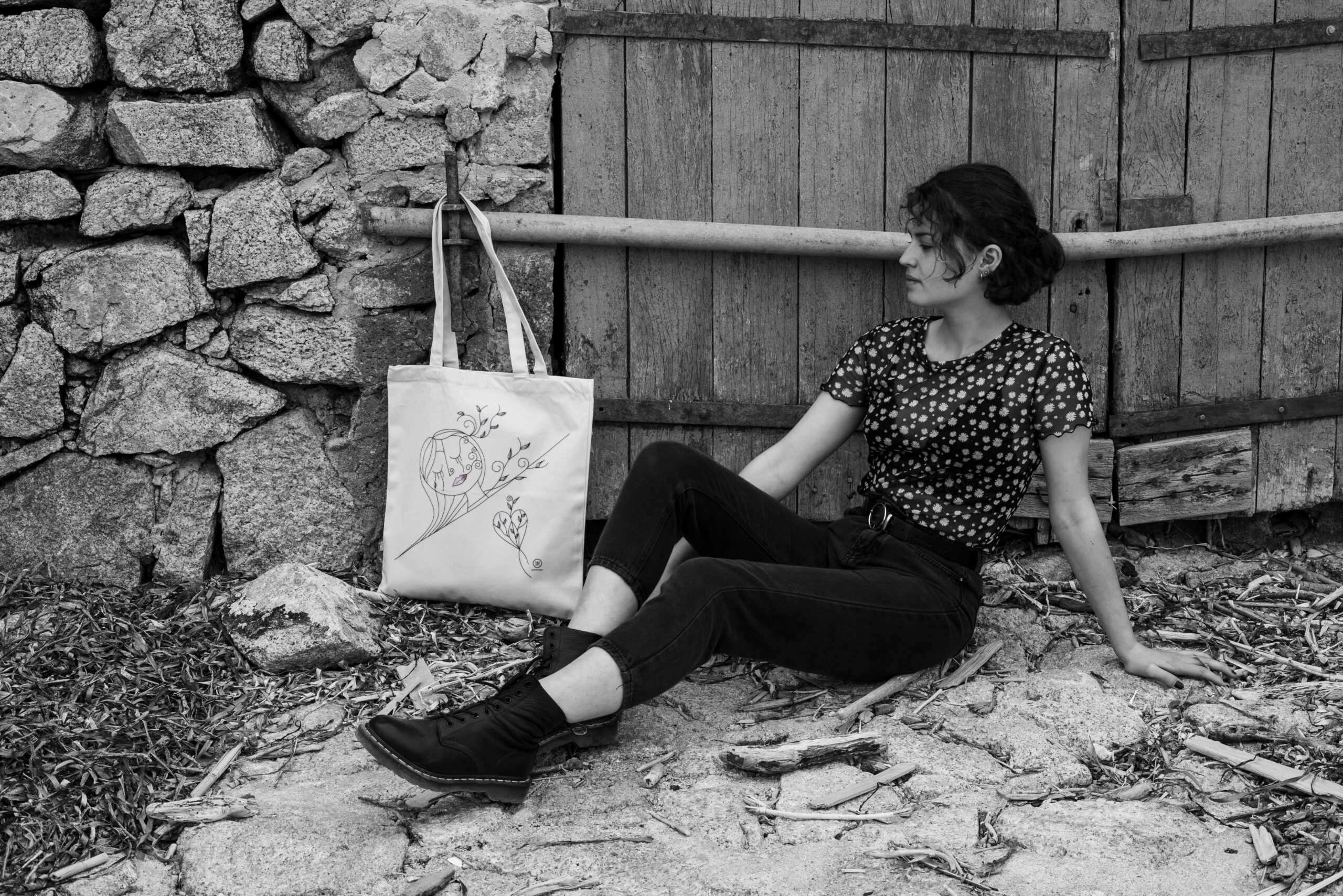 Tote bag modèle rose