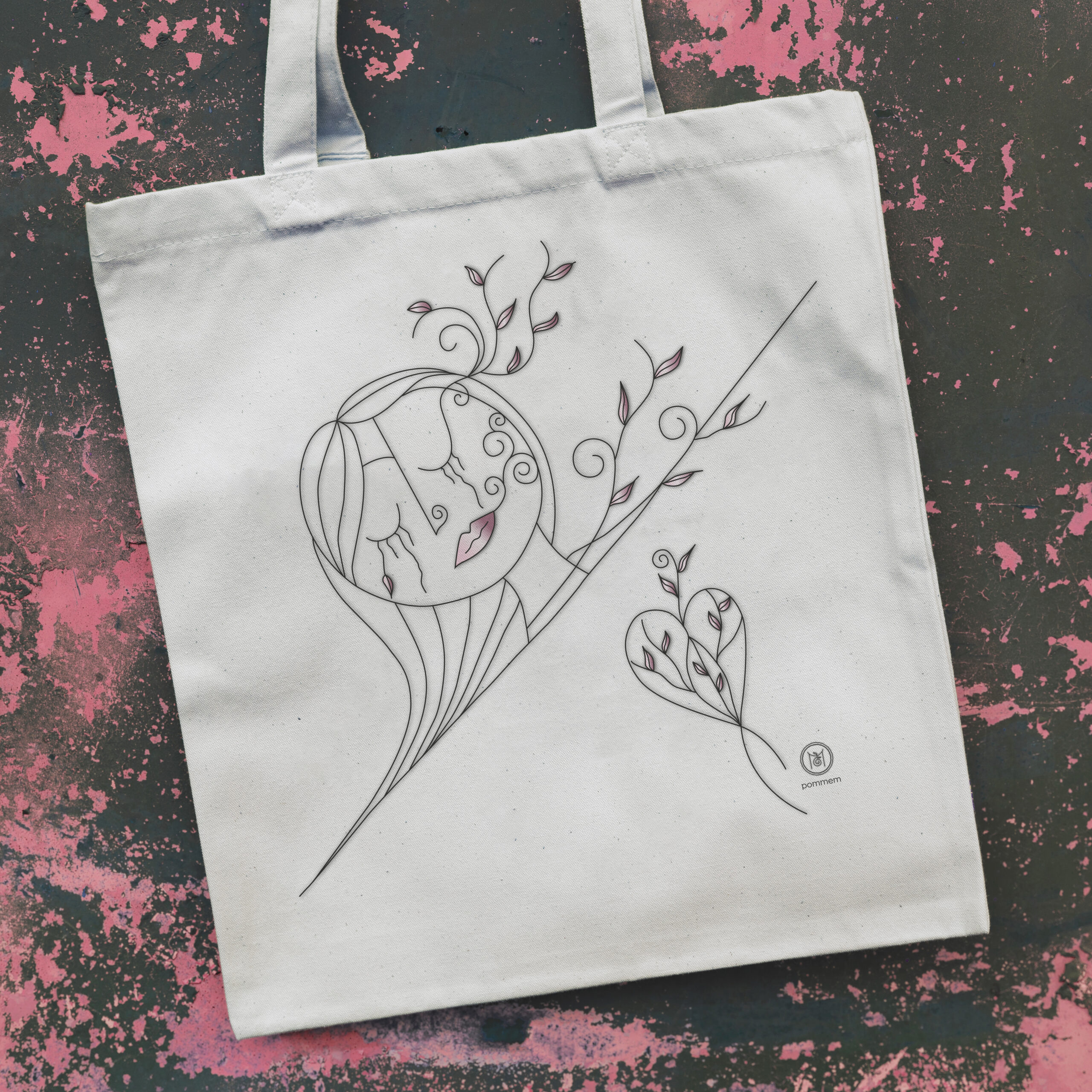 packshot tote bag modèle rose